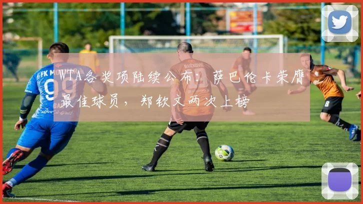 WTA各奖项陆续公布:萨巴伦卡荣膺最佳球员,郑钦文两次上榜